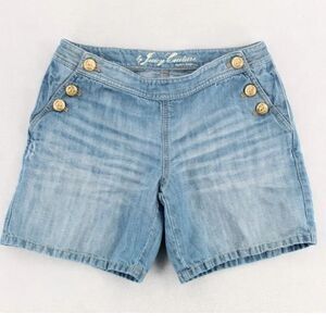 Juicy Couture Y2K 2010 Sz 26 Blue denim jeans sailor shorts
